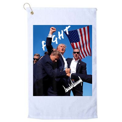 Trump Fight With Fist In Air Facsimile Signature Golf Towel