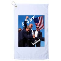 Trump Fight With Fist In Air Facsimile Signature Platinum Collection Golf Towel