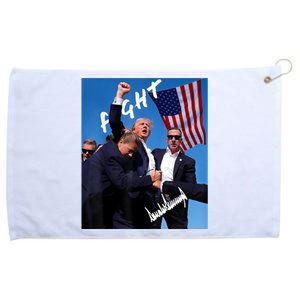 Trump Fight With Fist In Air Facsimile Signature Grommeted Golf Towel