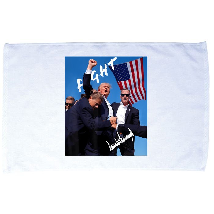 Trump Fight With Fist In Air Facsimile Signature Microfiber Hand Towel