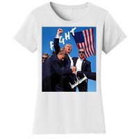 Trump Fight With Fist In Air Facsimile Signature Women's T-Shirt