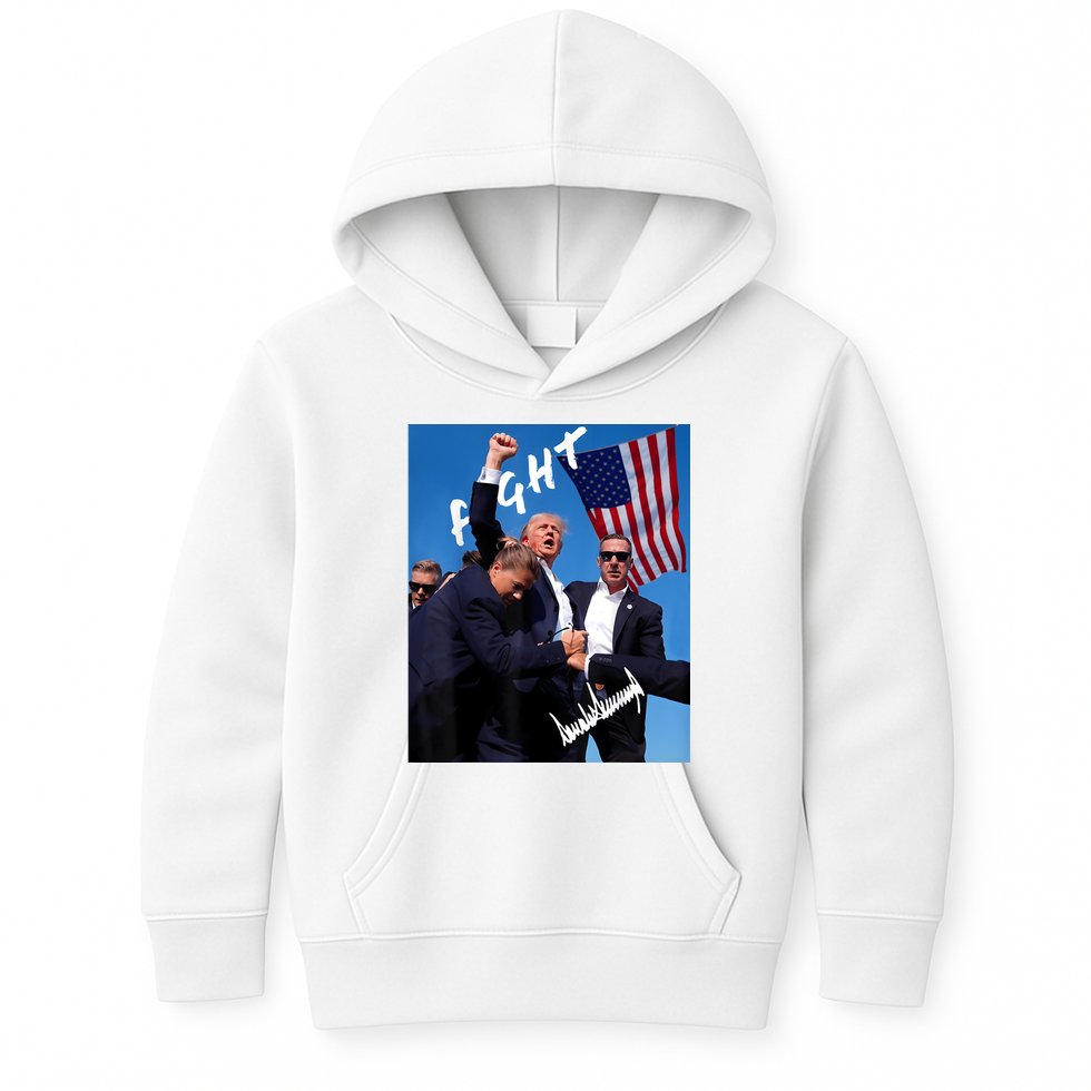 Trump Fight With Fist In Air Facsimile Signature Kids Hoodie