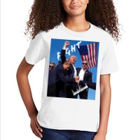 Trump Fight With Fist In Air Facsimile Signature Kids T-Shirt