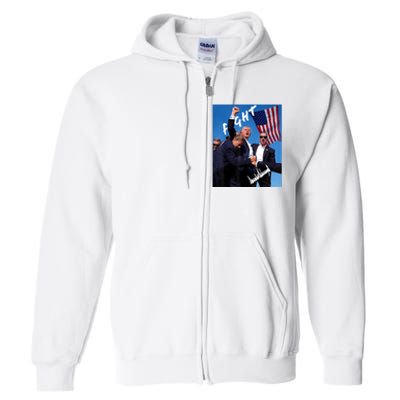 Trump Fight With Fist In Air Facsimile Signature Full Zip Hoodie