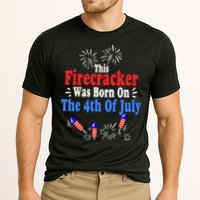 This Firecracker Was Born On The 4th Of July Birthday Usa Us Gift Cooling Performance Crew T-Shirt