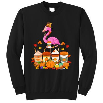 Thanksgiving Flamingo Wearing Hat Fall Coffee Cups Lover Sweatshirt