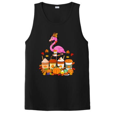 Thanksgiving Flamingo Wearing Hat Fall Coffee Cups Lover PosiCharge Competitor Tank