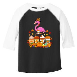 Thanksgiving Flamingo Wearing Hat Fall Coffee Cups Lover Toddler Fine Jersey T-Shirt