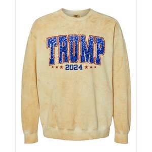 Trump For Women 2024 Retro Trump Girl Maga Trump 2024 Colorblast Crewneck Sweatshirt