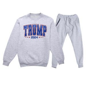 Trump For Women 2024 Retro Trump Girl Maga Trump 2024 Premium Crewneck Sweatsuit Set