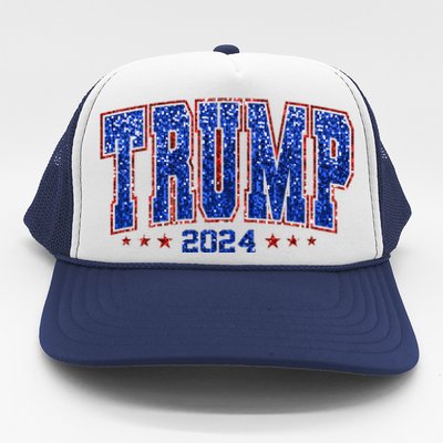 Trump For Women 2024 Retro Trump Girl Maga Trump 2024 Trucker Hat