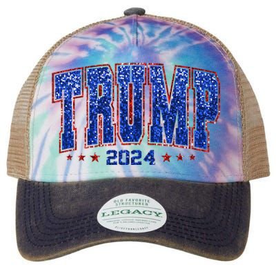 Trump For Women 2024 Retro Trump Girl Maga Trump 2024 Legacy Tie Dye Trucker Hat