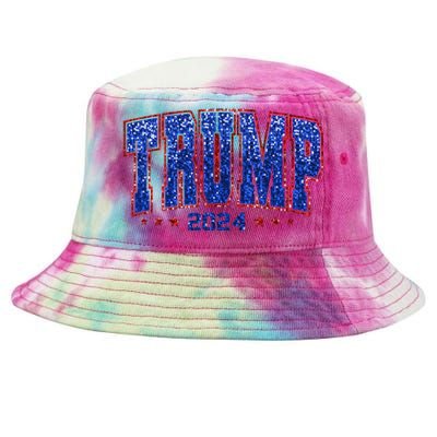 Trump For Women 2024 Retro Trump Girl Maga Trump 2024 Tie-Dyed Bucket Hat