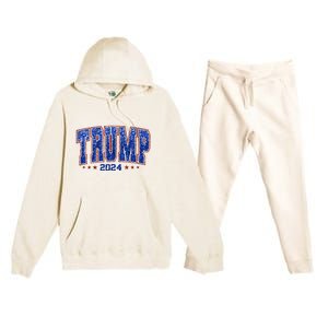 Trump For Women 2024 Retro Trump Girl Maga Trump 2024 Premium Hooded Sweatsuit Set