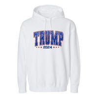 Trump For Women 2024 Retro Trump Girl Maga Trump 2024 Garment-Dyed Fleece Hoodie