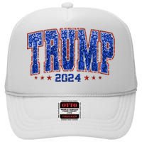 Trump For Women 2024 Retro Trump Girl Maga Trump 2024 High Crown Mesh Back Trucker Hat