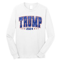 Trump For Women 2024 Retro Trump Girl Maga Trump 2024 Long Sleeve Shirt