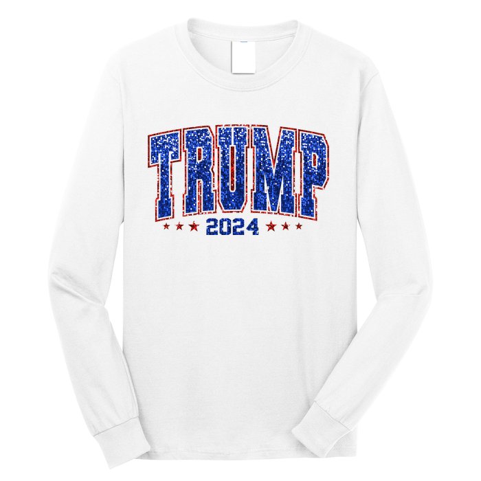 Trump For Women 2024 Retro Trump Girl Maga Trump 2024 Long Sleeve Shirt