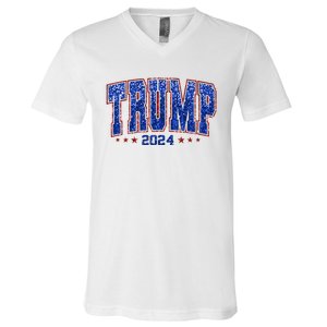 Trump For Women 2024 Retro Trump Girl Maga Trump 2024 V-Neck T-Shirt