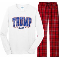 Trump For Women 2024 Retro Trump Girl Maga Trump 2024 Long Sleeve Pajama Set