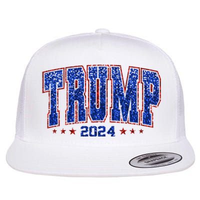 Trump For Women 2024 Retro Trump Girl Maga Trump 2024 Flat Bill Trucker Hat