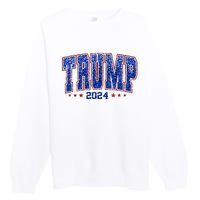 Trump For Women 2024 Retro Trump Girl Maga Trump 2024 Premium Crewneck Sweatshirt