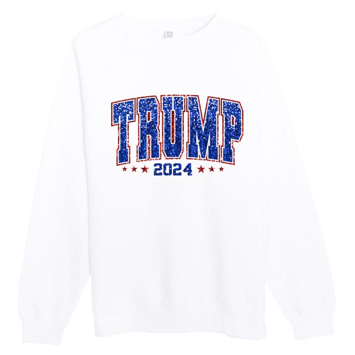 Trump For Women 2024 Retro Trump Girl Maga Trump 2024 Premium Crewneck Sweatshirt