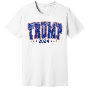 Trump For Women 2024 Retro Trump Girl Maga Trump 2024 Premium T-Shirt