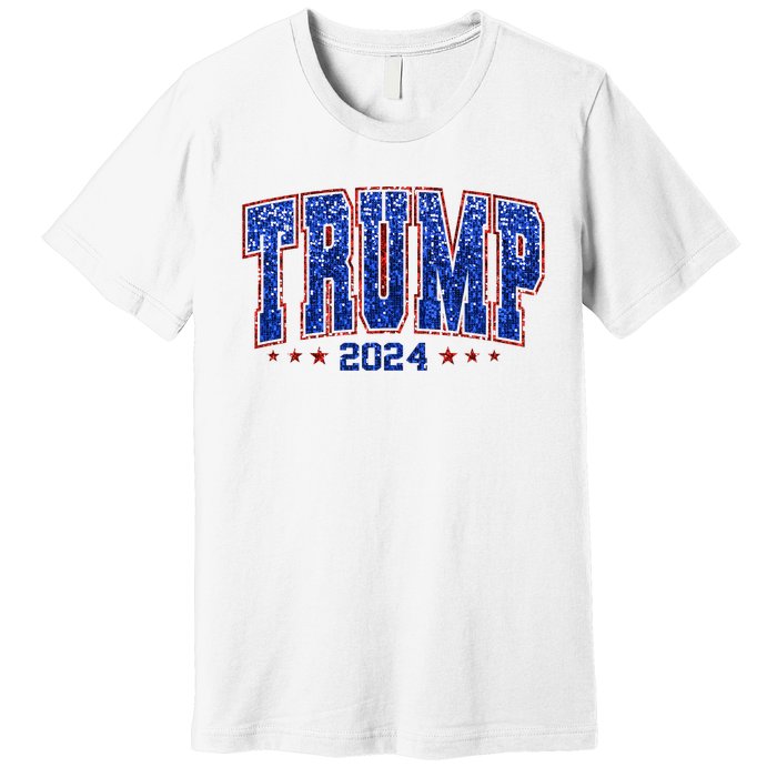 Trump For Women 2024 Retro Trump Girl Maga Trump 2024 Premium T-Shirt