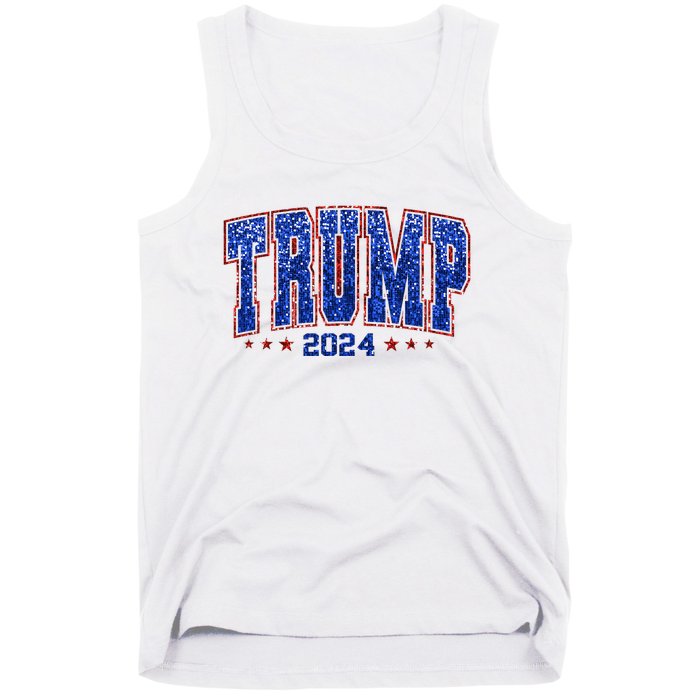 Trump For Women 2024 Retro Trump Girl Maga Trump 2024 Tank Top