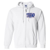 Trump For Women 2024 Retro Trump Girl Maga Trump 2024 Full Zip Hoodie