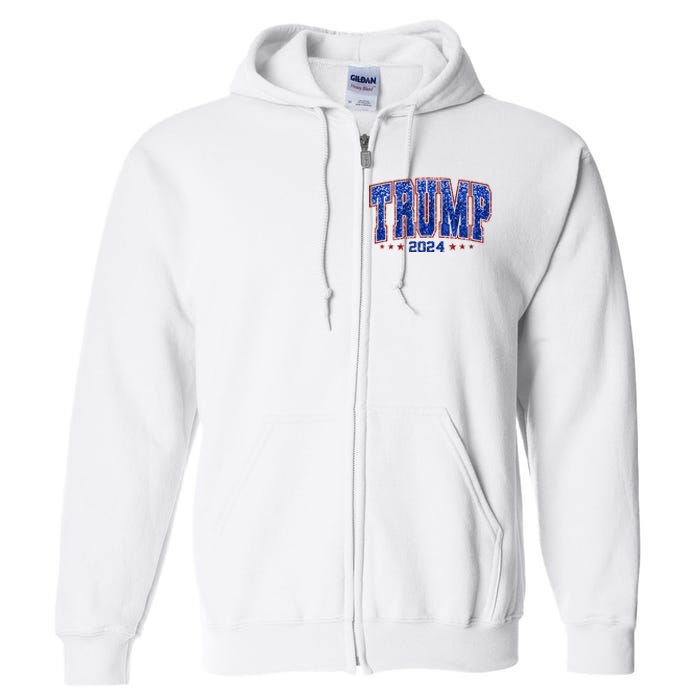 Trump For Women 2024 Retro Trump Girl Maga Trump 2024 Full Zip Hoodie