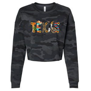 Texas For Women Cactus Texas For Girl Texas Yall Cropped Pullover Crew