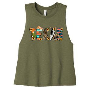 Texas For Women Cactus Texas For Girl Texas Yall Women's Racerback Cropped Tank