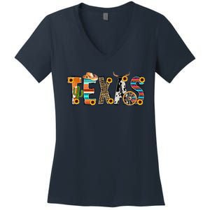 Texas For Women Cactus Texas For Girl Texas Yall Women's V-Neck T-Shirt