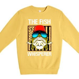 The Fish Whisperer American Flag Premium Crewneck Sweatshirt