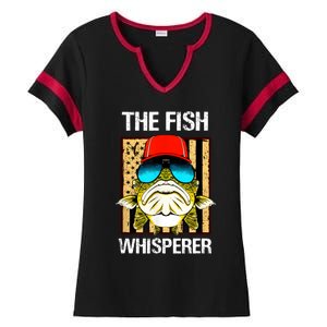 The Fish Whisperer American Flag Ladies Halftime Notch Neck Tee