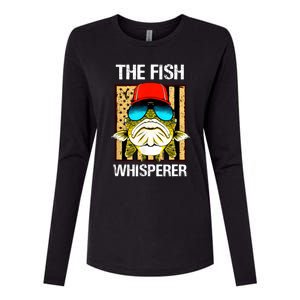 The Fish Whisperer American Flag Womens Cotton Relaxed Long Sleeve T-Shirt