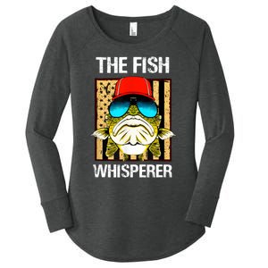 The Fish Whisperer American Flag Women's Perfect Tri Tunic Long Sleeve Shirt