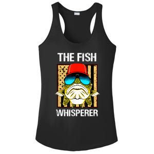 The Fish Whisperer American Flag Ladies PosiCharge Competitor Racerback Tank