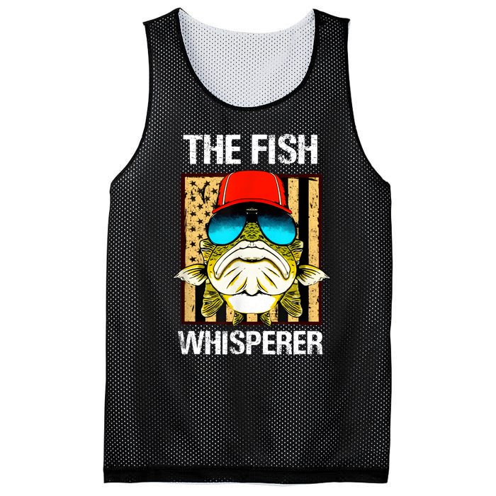 The Fish Whisperer American Flag Mesh Reversible Basketball Jersey Tank