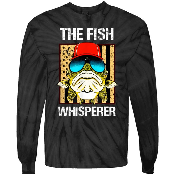 The Fish Whisperer American Flag Tie-Dye Long Sleeve Shirt