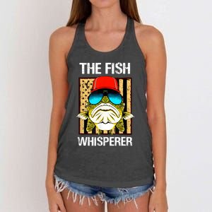 The Fish Whisperer American Flag Women's Knotted Racerback Tank