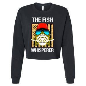 The Fish Whisperer American Flag Cropped Pullover Crew