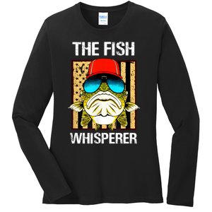 The Fish Whisperer American Flag Ladies Long Sleeve Shirt