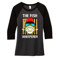 The Fish Whisperer American Flag Women's Tri-Blend 3/4-Sleeve Raglan Shirt