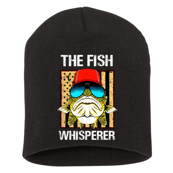 The Fish Whisperer American Flag Short Acrylic Beanie