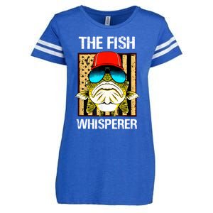 The Fish Whisperer American Flag Enza Ladies Jersey Football T-Shirt