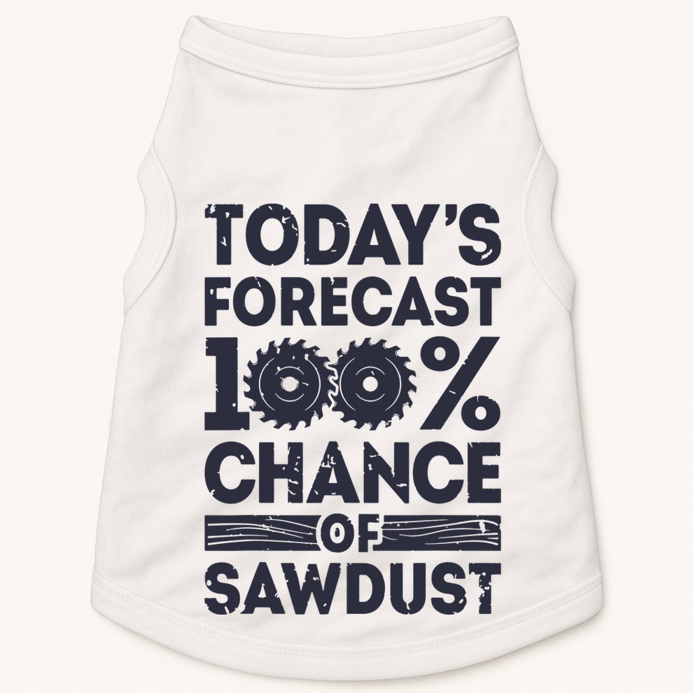 Todays Forecast Woodworking Funny Woodworker Dad Doggie Tank
