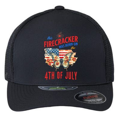 This Firecracker Was Born On The Fourth Of July Birthday Flexfit Unipanel Trucker Cap